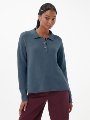 Пуловер с воротником поло