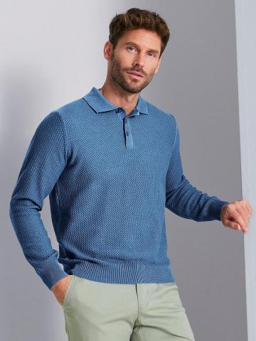 Пуловер с воротником поло