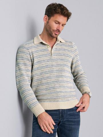 Пуловер с воротником поло