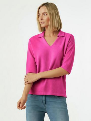 Пуловер с воротником поло