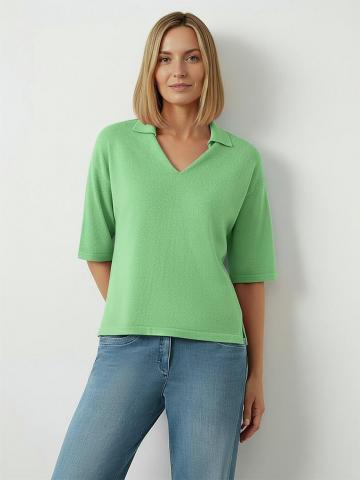 Пуловер с воротником поло