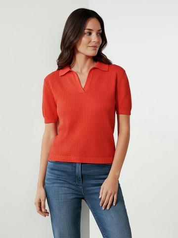 Пуловер с воротником поло