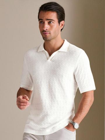 Пуловер с воротником поло