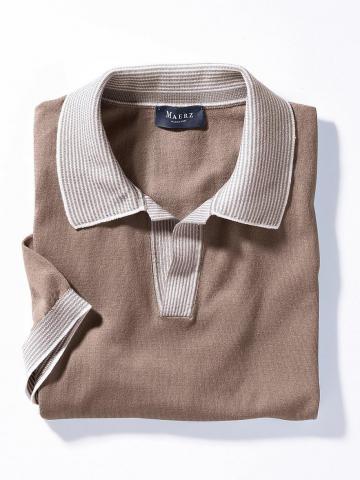 Пуловер с воротником поло