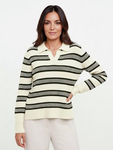 Пуловер с воротником поло