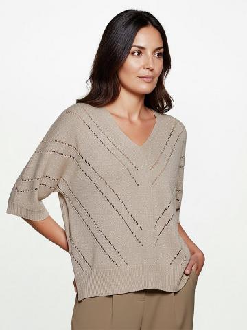 Пуловер с вырезом V