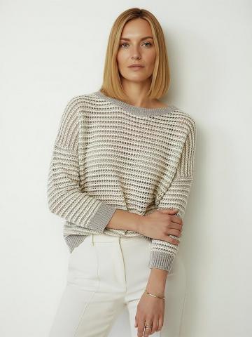 Пуловер с круглым вырезом