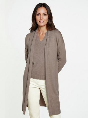 Длинная вязаная кофта