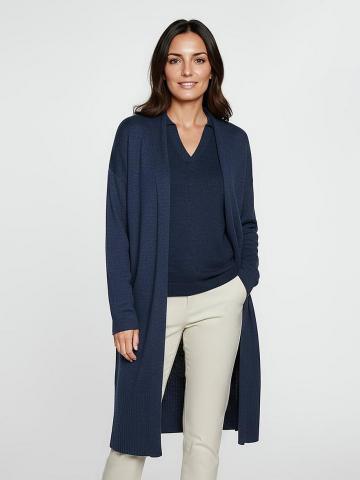 Длинная вязаная кофта