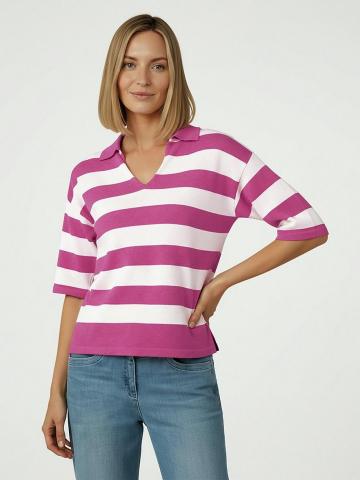 Пуловер с воротником поло