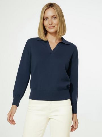 Пуловер с воротником поло