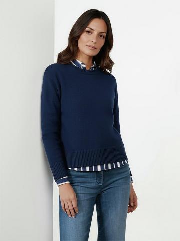 Пуловер с круглым вырезом