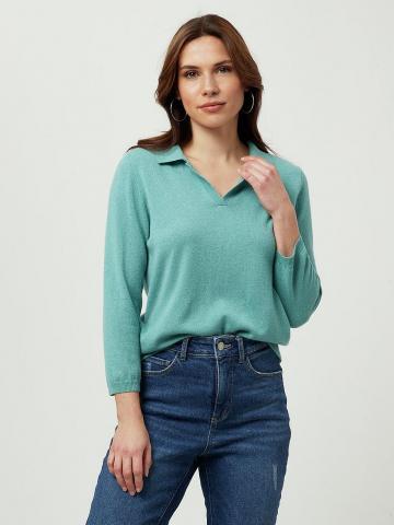 Пуловер с воротником поло