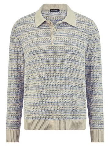 Пуловер с воротником поло