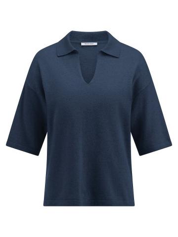 Пуловер с воротником поло