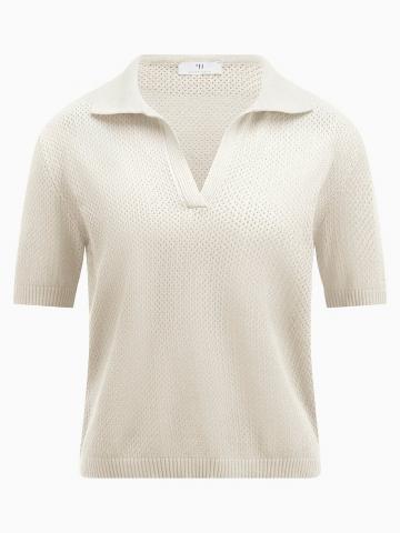 Пуловер с воротником поло