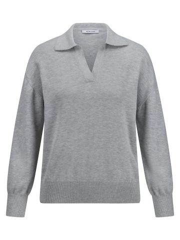 Пуловер с воротником поло