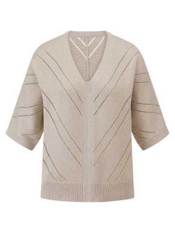 Пуловер с вырезом V