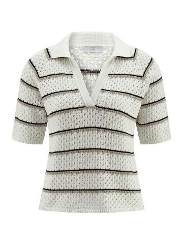 Пуловер с воротником поло