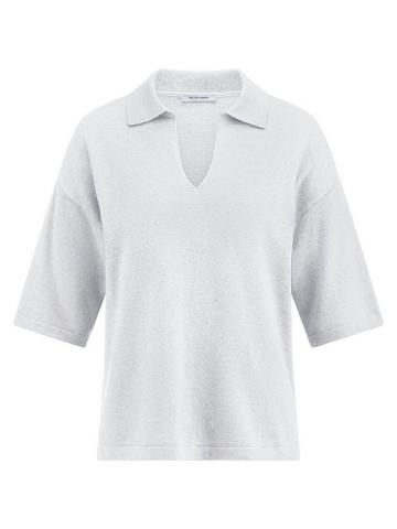 Пуловер с воротником поло