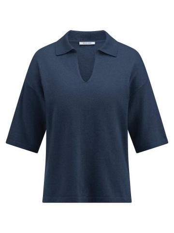 Пуловер с воротником поло