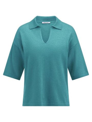 Пуловер с воротником поло