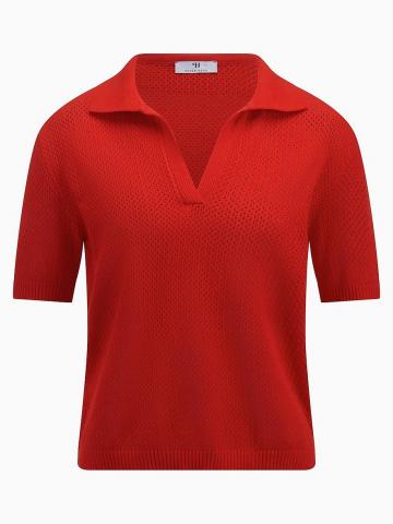 Пуловер с воротником поло