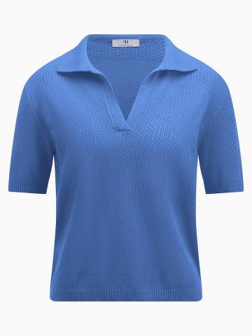 Пуловер с воротником поло