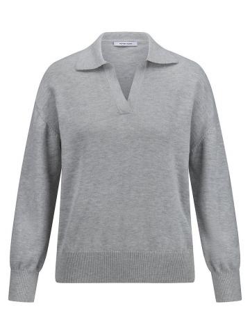 Пуловер с воротником поло