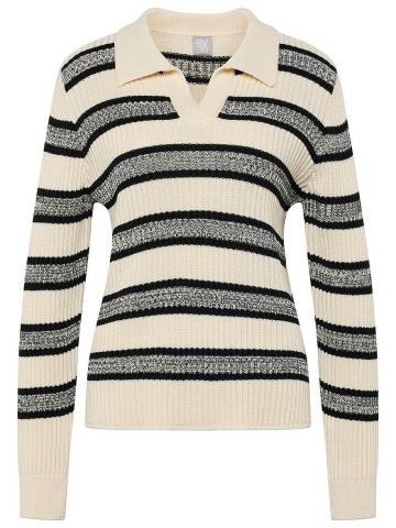 Пуловер с воротником поло