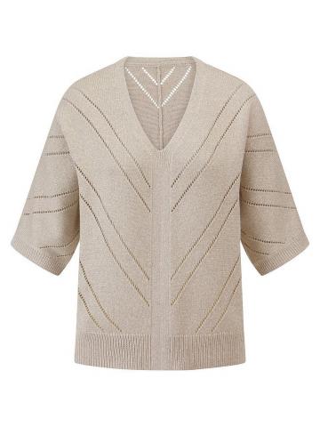 Пуловер с вырезом V