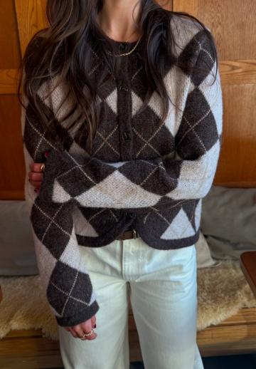 Жаккардовая вязаная кофта