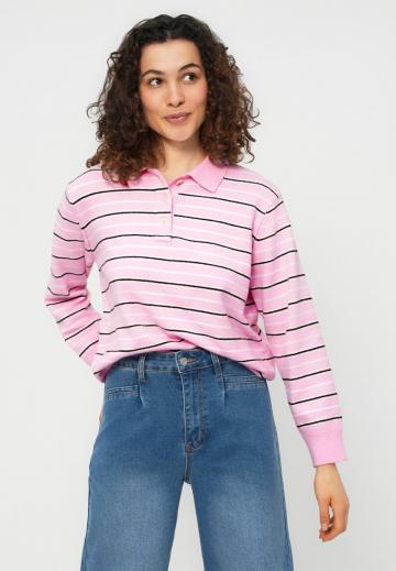 Пуловер с воротником поло