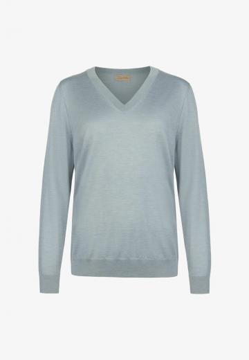 Пуловер с вырезом V