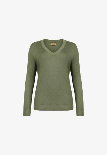 Пуловер с вырезом V