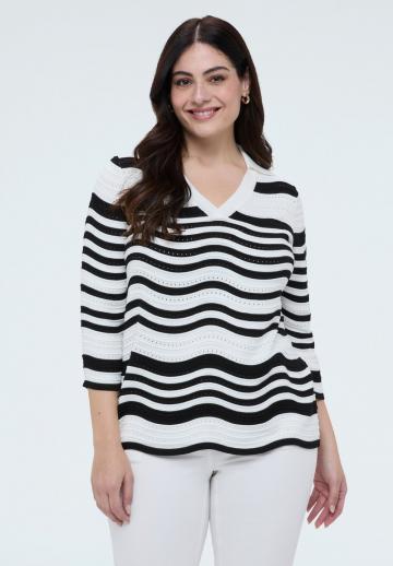 Пуловер с рукавом три четверти