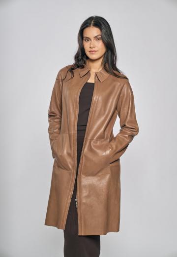 Кожаное пальто