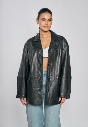 Кожаное пальто