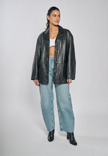 Кожаное пальто