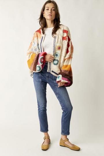 Жаккардовая вязаная кофта