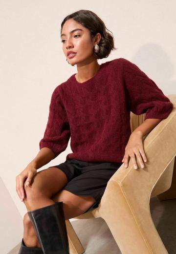 Пуловер с рукавом три четверти