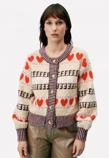 Жаккардовая вязаная кофта