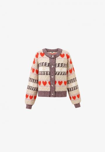 Жаккардовая вязаная кофта