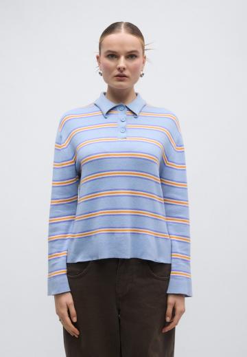 Пуловер с воротником поло