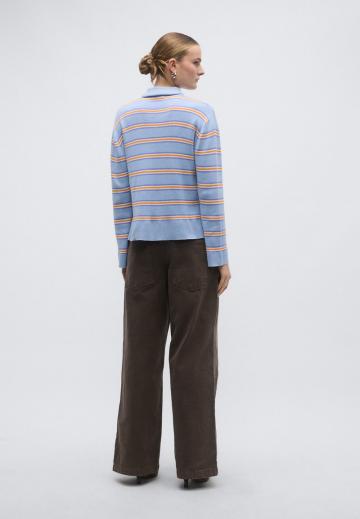 Пуловер с воротником поло