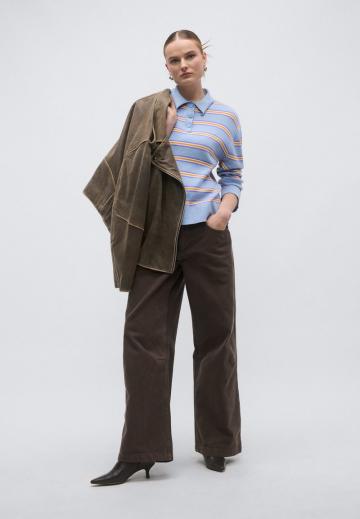 Пуловер с воротником поло