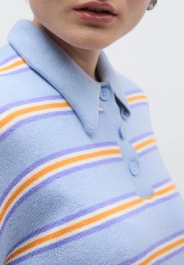 Пуловер с воротником поло