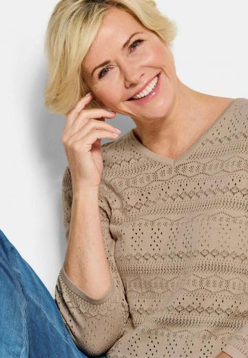 Пуловер с рукавом три четверти