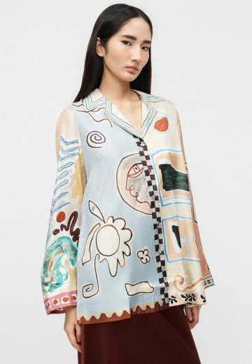 Атласная блузка