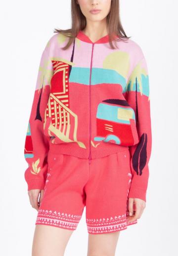 Жаккардовая вязаная кофта